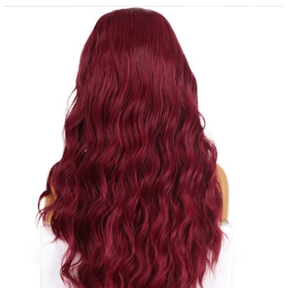 💕22” BURGUNDY LOOSE WAVE LACE-FRONT WIG *NEW*